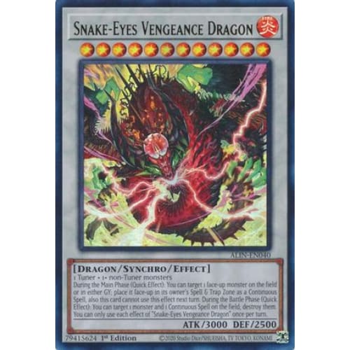 Snake-Eyes Vengeance Dragon - ALIN-EN040 Ultra Rare 1st
