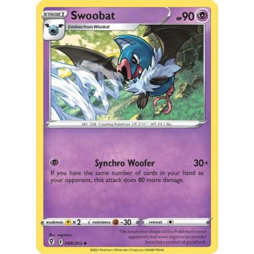 Swoobat (069/203) Uncommon Reverse Holofoil - Single