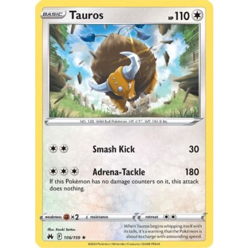 Tauros (106) Rare Classic Reverse Holofoil - Single
