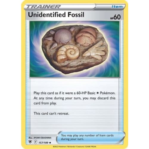 Unidentified Fossil (157/189) Uncommon - Single