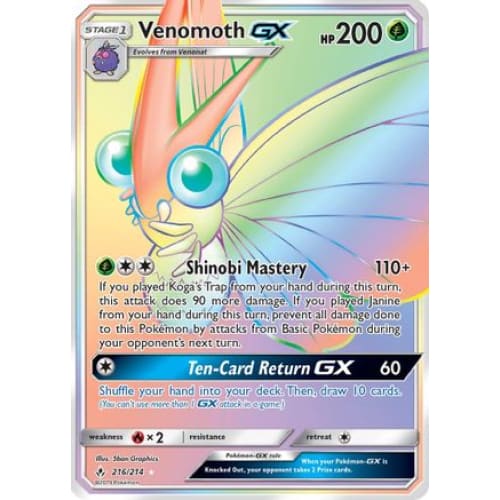 Venomoth-GX (216/214) Holo Rare Holofoil - Single