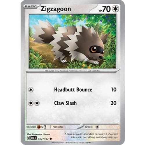 Zigzagoon (167/197) Common - Single
