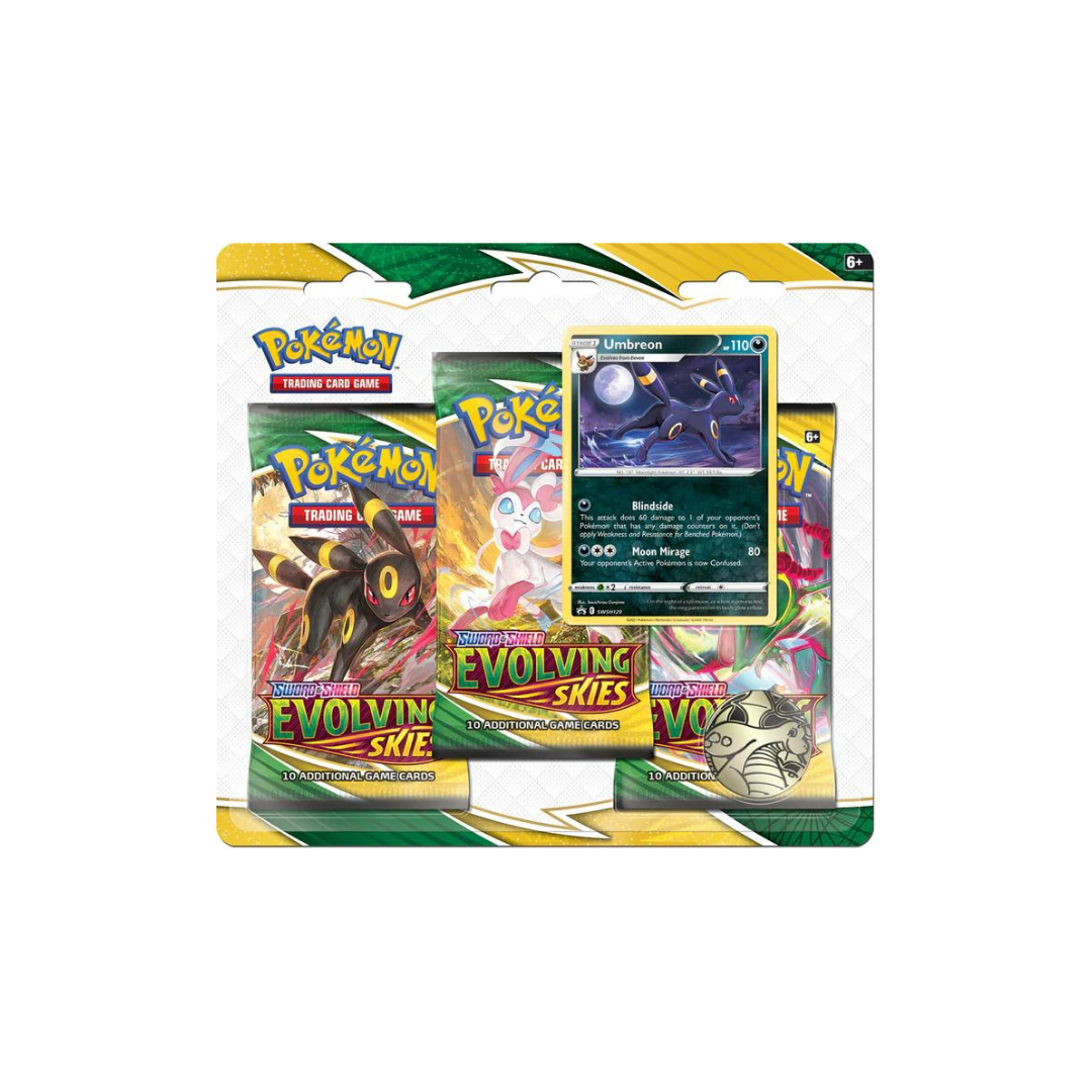 Pokemon - Evolving Skies - 3 Pack Blister - Umbreon – Hobbiesville