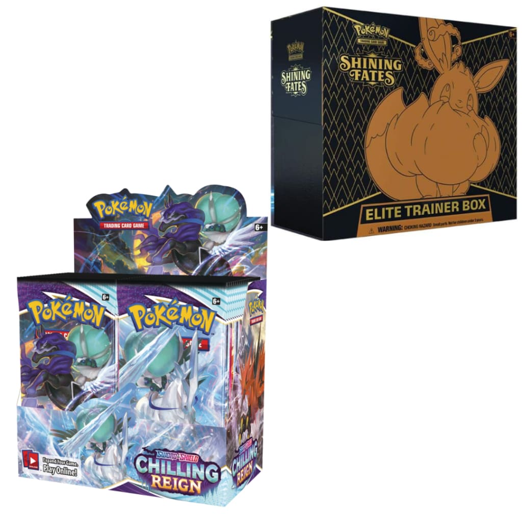 Chilling Reign Booster Box + Shining Fates Elite Trainer box Chilling Reign Booster Box + Shining Fates Elite Trainer box