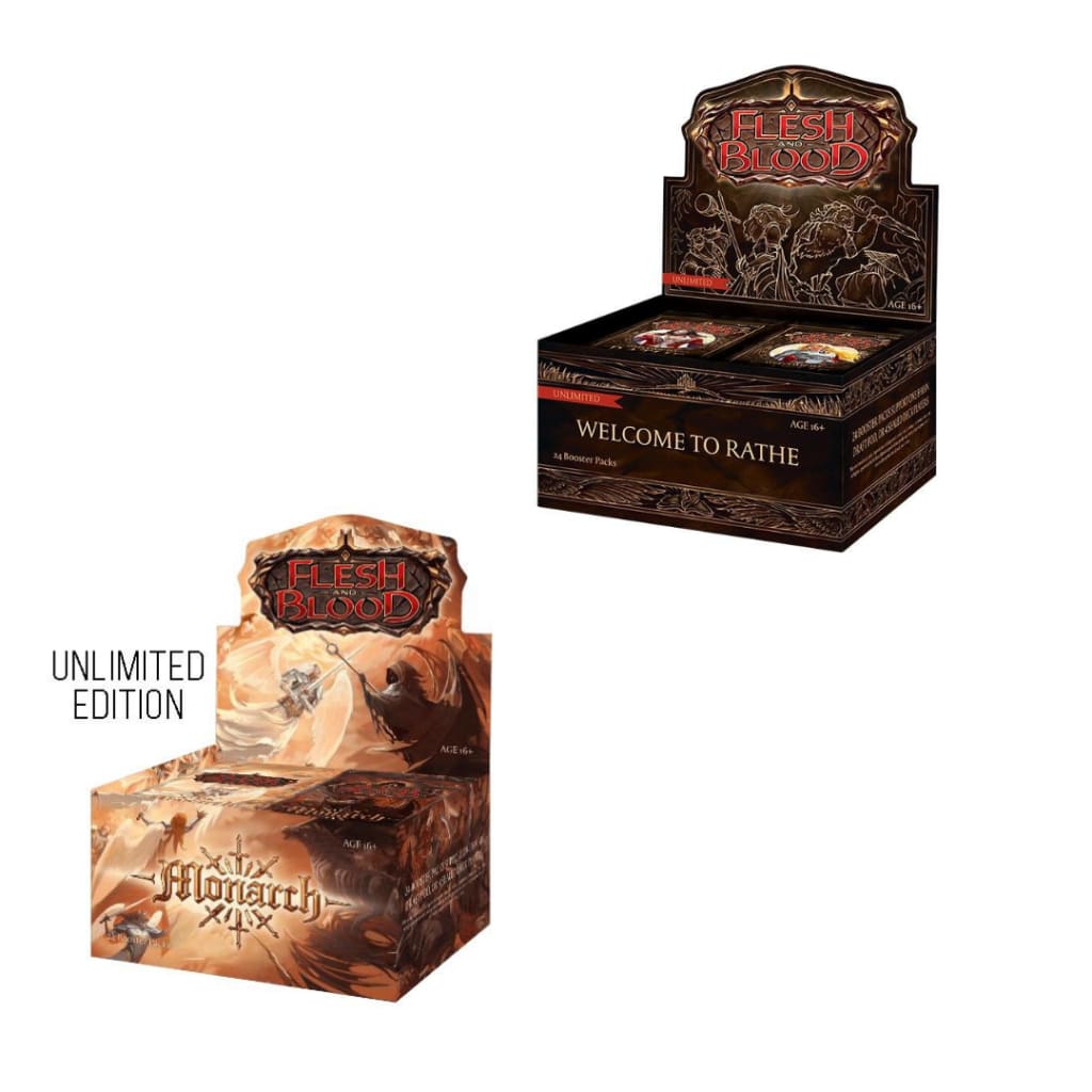 welcome to rathe unlimited booster box Flesh and Blood Bundle Unlimited Welcome to Rathe + Monarch – Hobbiesville
