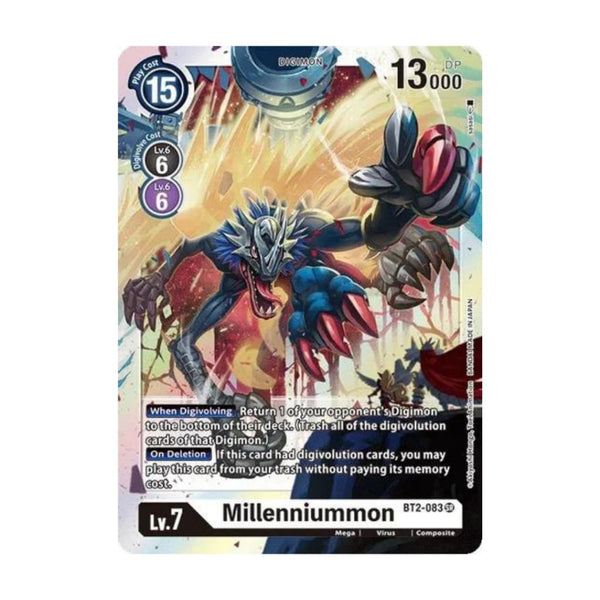BT2-083 Millenniummon Super Rare Mint Digimon Card BT2-083 Millenniummon Super Rare Mint Digimon Card